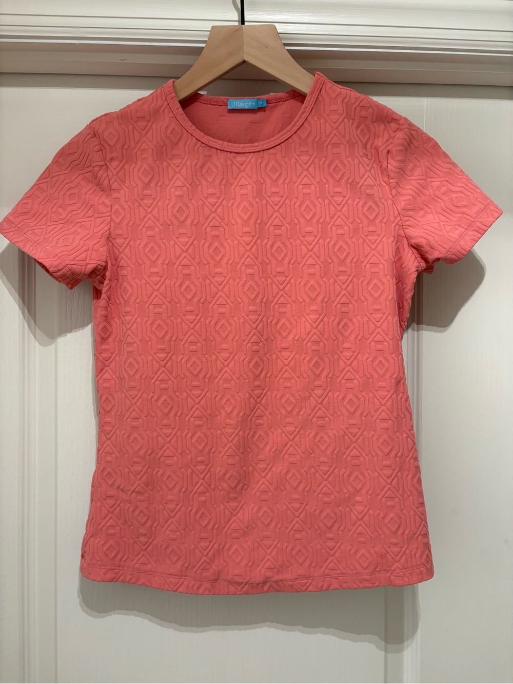 Women’s J McLaughlin coral-pink textured top size M